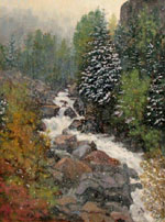 Snowfall and Waterfall